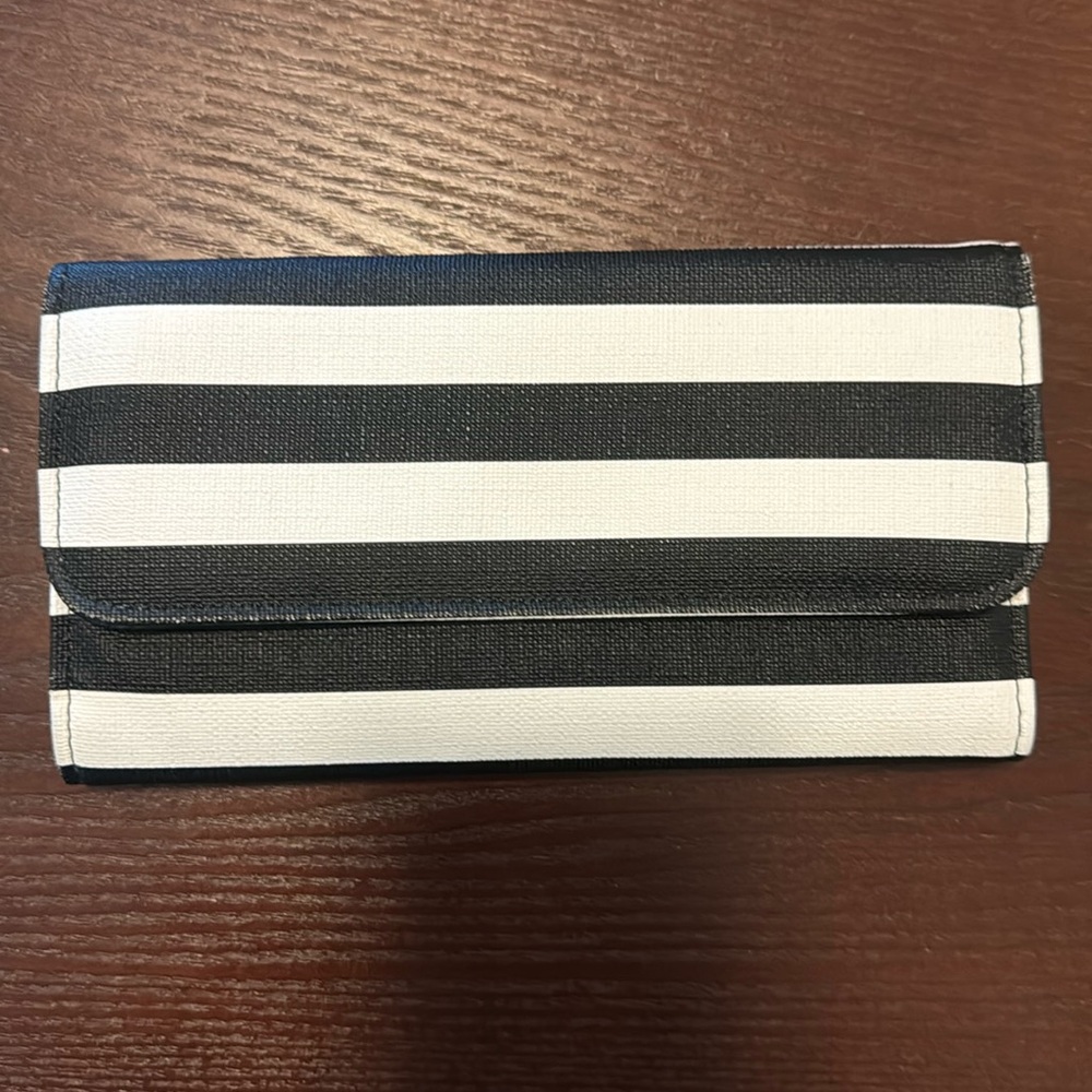 Black and white striped wallet